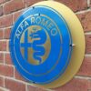 Side view of Alfa Romeo mild steel sign