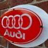 Side view of Audi mild steel sign