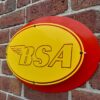 Side view of BSA mild steel sign