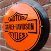 Side view of Harley-Davidson mild steel sign