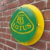 Side view of Lotus mild steel sign