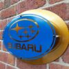 Side view of Subaru mild steel sign